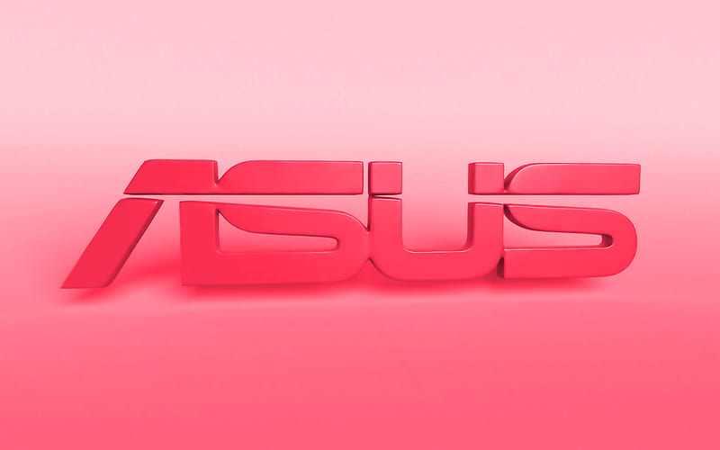 Asus pink logo, creative, pink blurred background, minimal, Asus logo, artwork, Asus, HD wallpaper