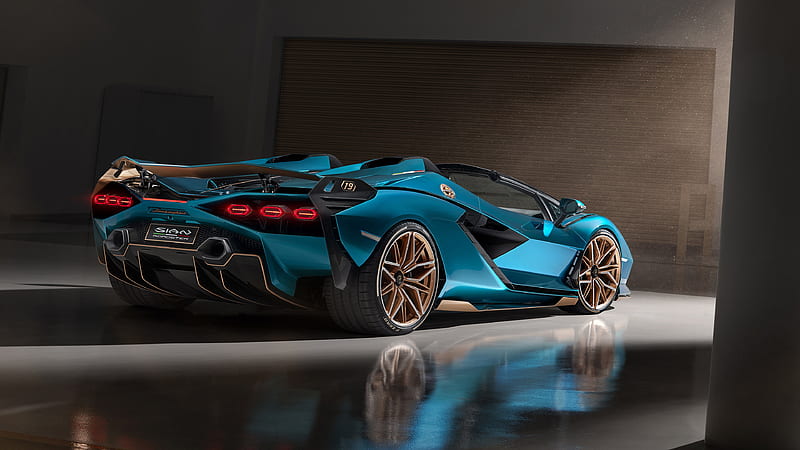 Lamborghini, blue, hypercar, italy, pirelli, roadster, sian, supercar, HD wallpaper