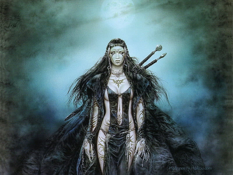 the daughter of the moon, luis royo, HD wallpaper