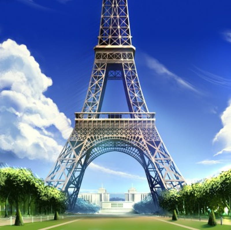 Eiffel Tower, architecture, pretty, cloud, scenic, lovely, paris, bonito, sky, sweet, nice, beauty, scenery, realistic, scene, landscape, HD wallpaper