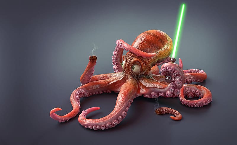 Fantasy, Octopus, Animal, Lightsaber, Fantasy Animals, HD wallpaper ...