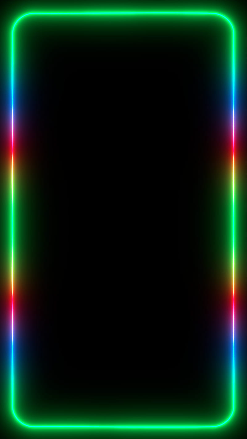 Thin Colored Frame 3, black, borders, darkness, edges, frames, glowing, gradient, lighting, magic, neon, rgb, HD phone wallpaper