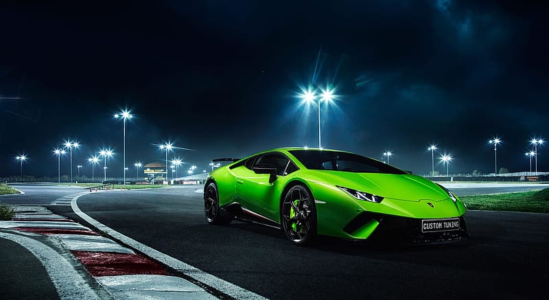 Tuning, Lamborghini, Car, Supercar, Race Track, Vehicles, Green Car, Lamborghini Huracán Performanté, HD wallpaper