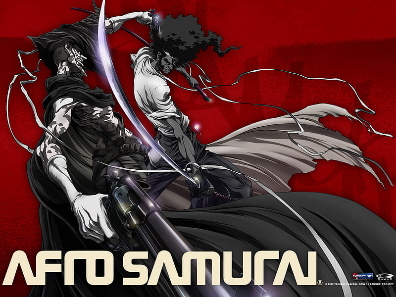 Afro samurai, red, samurai, HD wallpaper