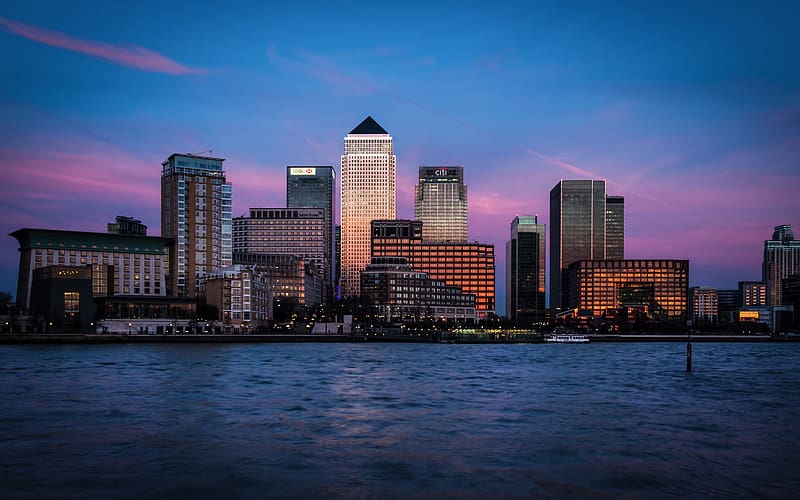 Cities, London, England, Canary Wharf, HD wallpaper