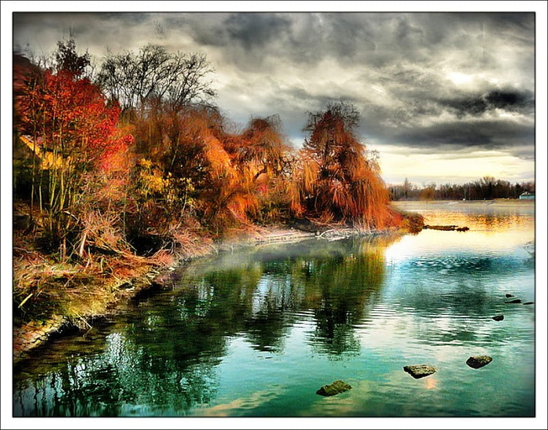 Alsace France by Jean-Michel-Priaux, autumn, france, grapher, nature, river, alsace, landscape, HD wallpaper