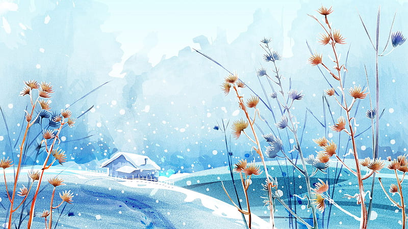 Anime Girl in Blizzard Winter Live Wallpaper