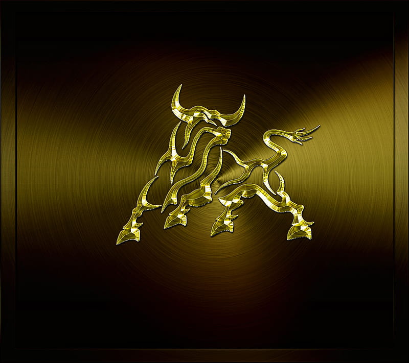 gold bull, gold, metal, saguaro, HD wallpaper