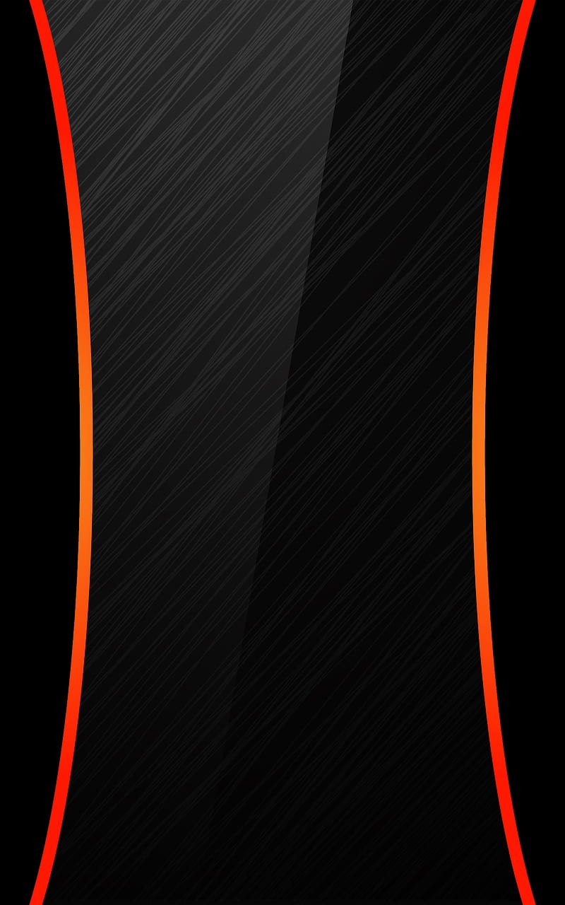 Black 016, orange, red, tech, HD phone wallpaper