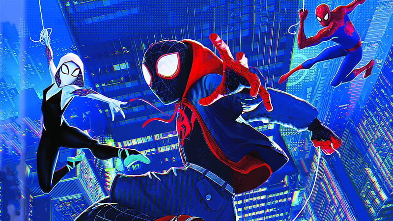 Spider-Man, Spider-Man: Into The Spider-Verse, Gwen Stacy, Marvel Comics, Miles Morales, HD wallpaper