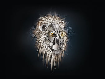 DIGITAL LION, 3d, lionhead, HD wallpaper | Peakpx