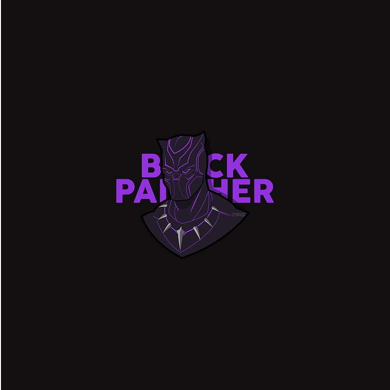 Black Panther, avengers, avengers endgame, black, blackpanther, endgame, marvel, minimal, superhero, violet, HD phone wallpaper