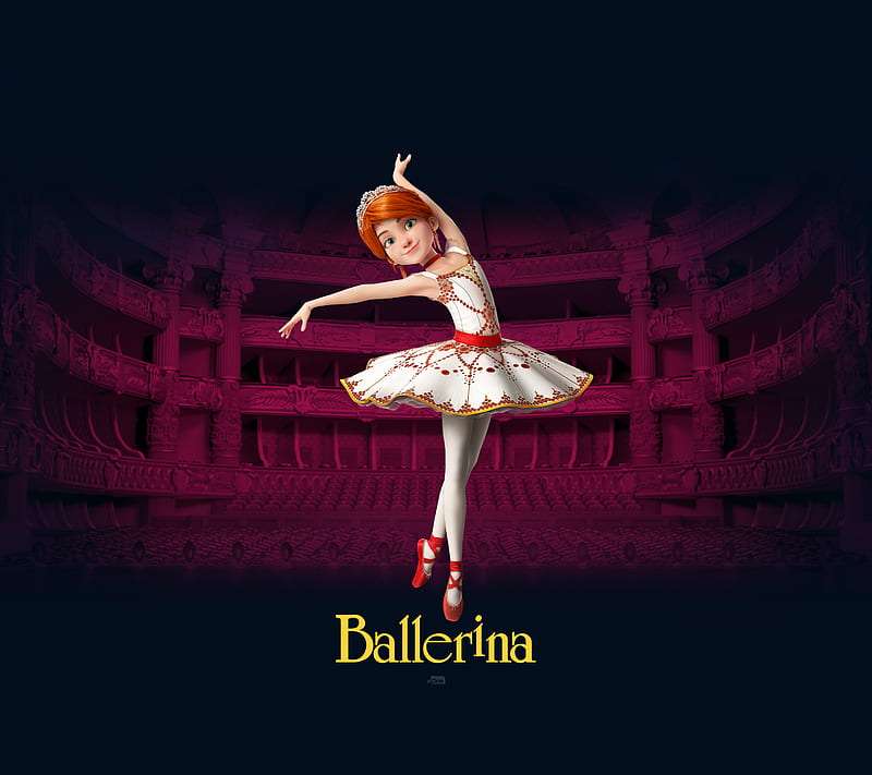 Ballerina Red, ballet, cartoon, children, france, girl, movie, ballerina, HD wallpaper