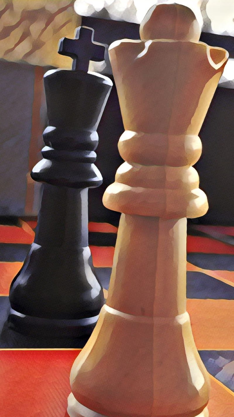 Chess, king, queen, confrontation, stand off, fasak, HD phone wallpaper