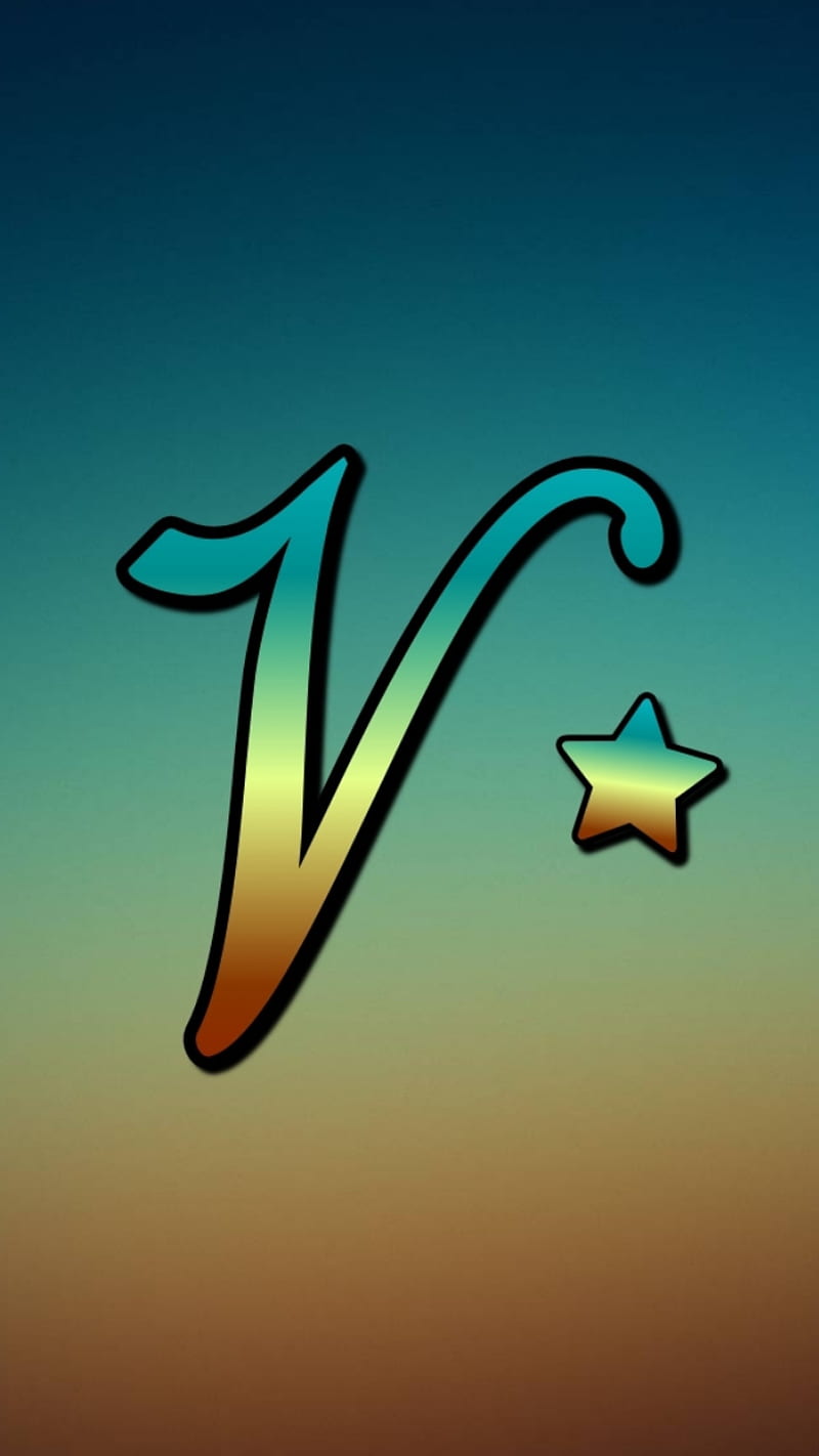 Shady VaVoom, blue, brown, fade, initials, letter u, letters, pretty, stars, yellow, HD phone wallpaper