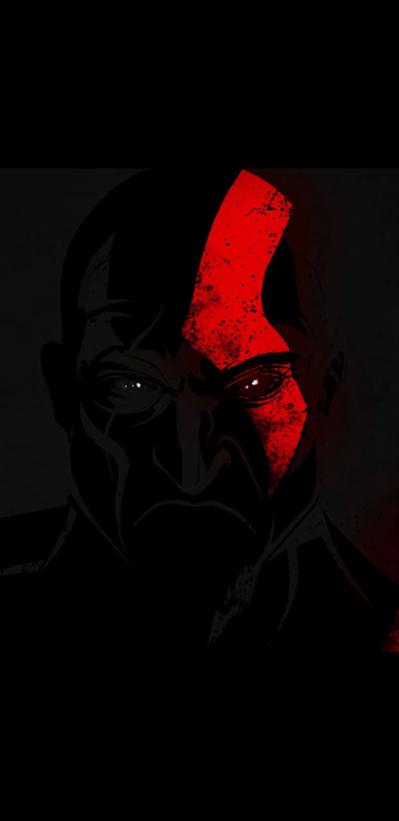 God of War angry, black, eyes, game, kratos, playstation, red, HD phone wallpaper