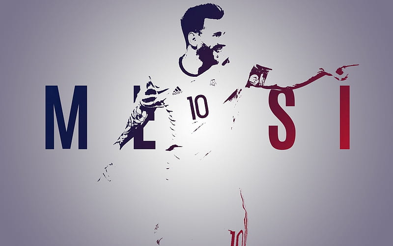 Lionel Messi, minimal, football stars, fan art, Barcelona FC, Messi, soccer, footballers, Barca, Leo Messi, Argentinian footballer, HD wallpaper