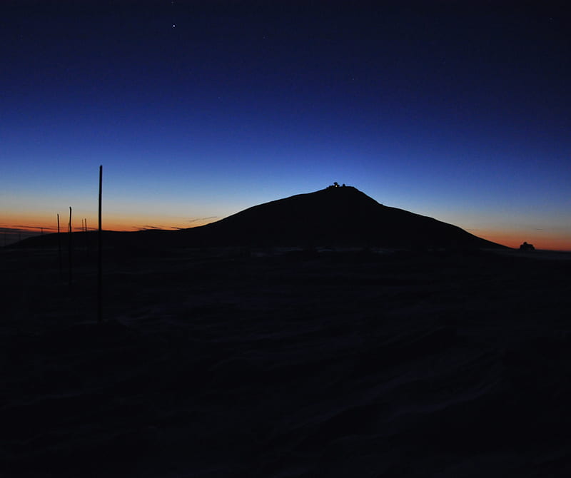 Sniezka Mountain, black, sunrise, winter, HD wallpaper
