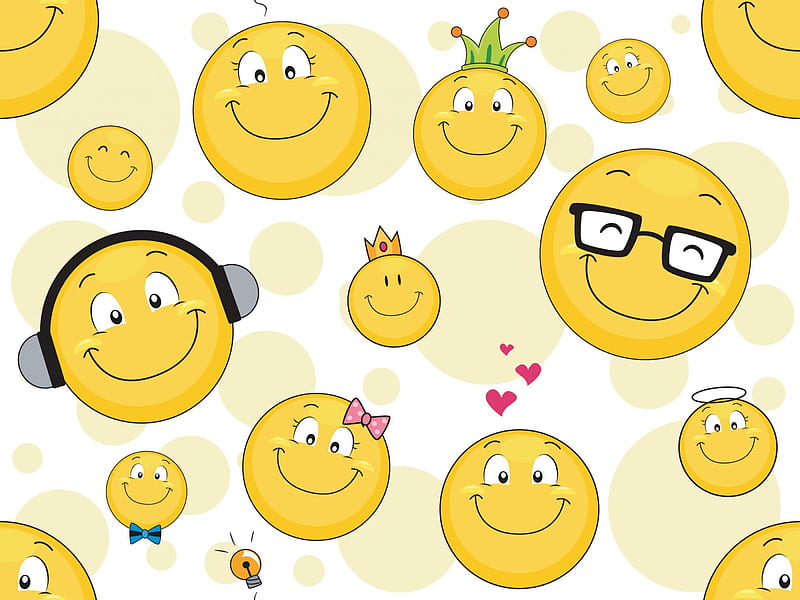 Smilies background, background, smilies, happy, smiley, HD wallpaper