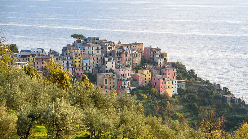 Landscape View Of Building And House Corniglia Italy Liguria Travel, HD wallpaper