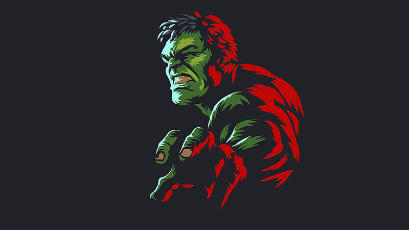 Hulk Minimal Art , hulk, superheroes, minimalism, minimalist, artist, artwork, digital-art, HD wallpaper