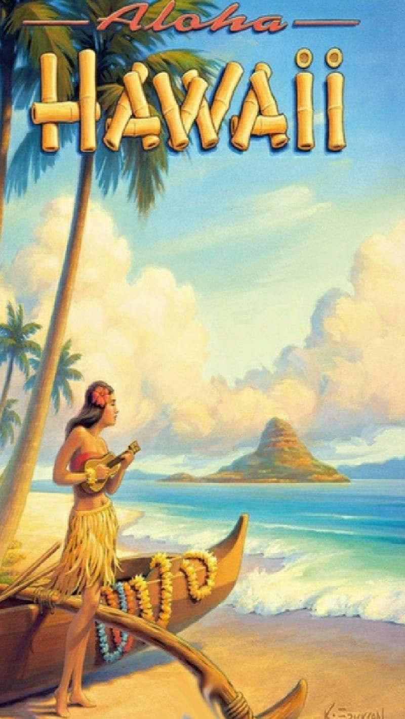 Aloha, advertisement, bonito, hawaii, invitation, island, travel, vacation, HD phone wallpaper