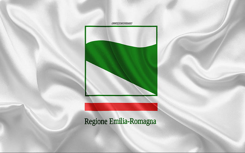 Flag of Emilia-Romagna silk texture, Emilia-Romagna, silk flag, Emilia-Romagna flag, Italy, administrative area, HD wallpaper