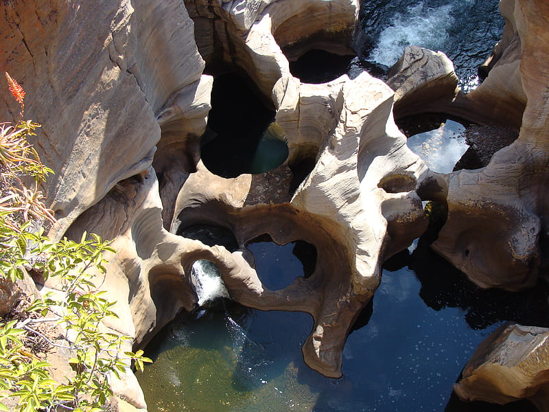 Bourkes Luck Potholes, rock formations, geology, canyon, HD wallpaper