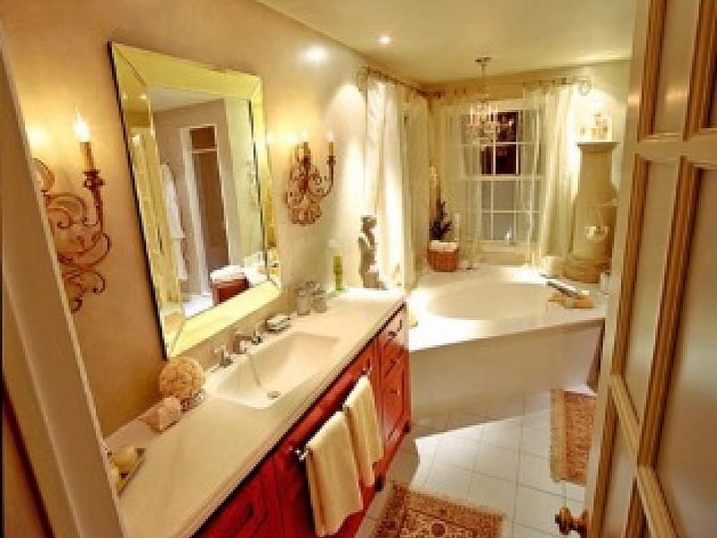 Bathroom, Decoration, Home, desenho, HD wallpaper