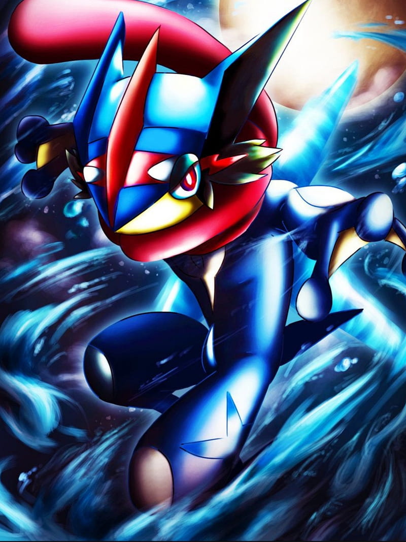 Ash greninja, ash ketchum, cool, greninja, pokemon, water type, HD phone wallpaper