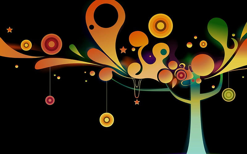 tree-Abstract art design, HD wallpaper