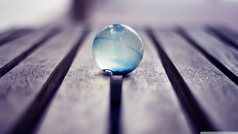Glass Bead, cool, marble, clear, blue, HD wallpaper