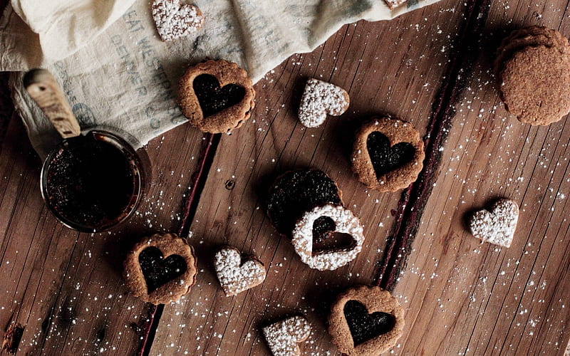 Sweet Hearts, biscuit, table, sugar, bake, biscuits, corazones, kitchen,  sweet, HD wallpaper | Peakpx