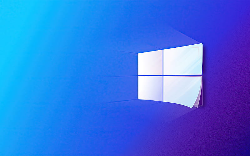 Windows 10 paper logo blue backgrounds, creative, Windows 10 logo, operating Systems, Windows 10 3D logo, Windows 10, HD wallpaper