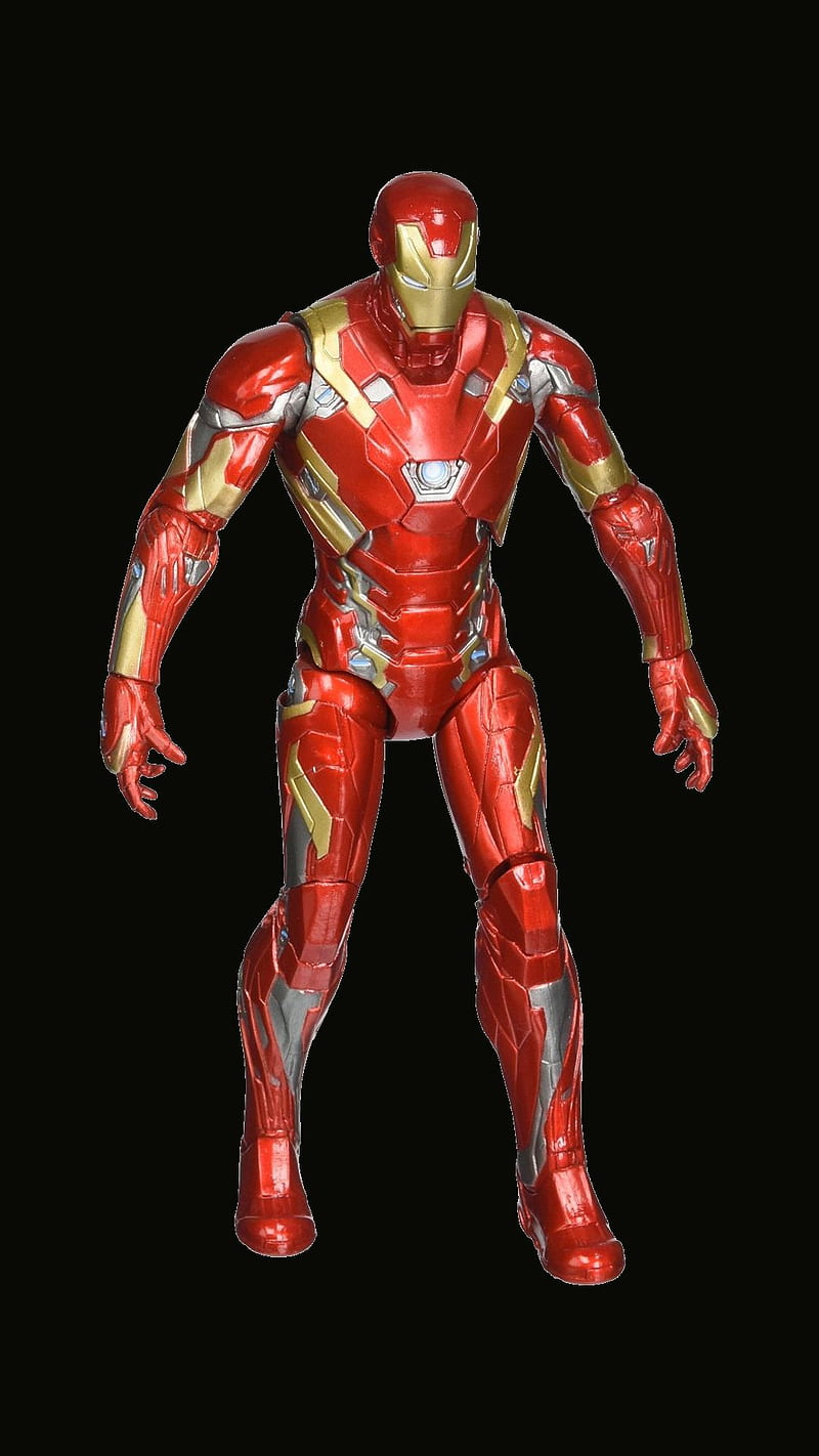Iron Man, mark 46, red, toy black, HD phone wallpaper