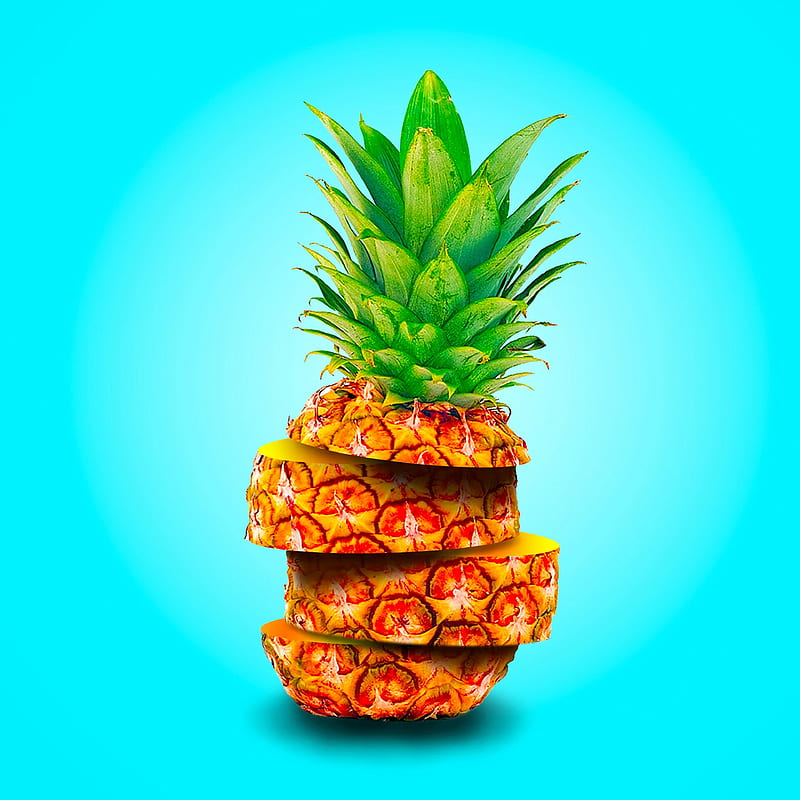 pineapple, fruit, exotic, slices, HD phone wallpaper