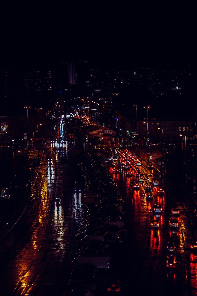 night city, traffic, carros, street, HD phone wallpaper