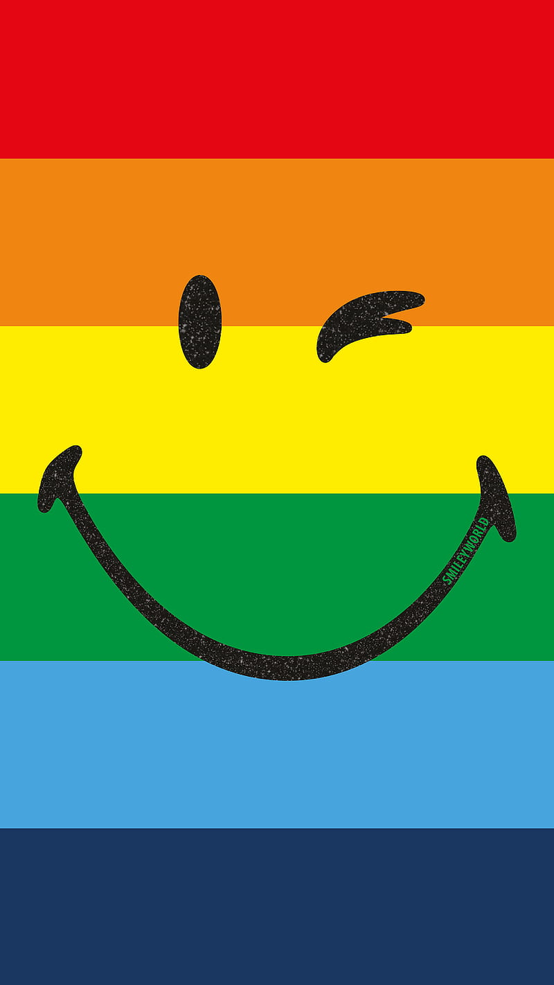 Rainbow Wink, pride, rainbow, smiley, wink, HD phone wallpaper