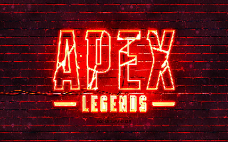 Apex Legends red emblem red brickwall, Apex Legends emblem, games brands, Apex Legends neon emblem, Apex Legends, HD wallpaper