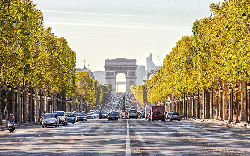 Paris, Arc de Triomphe, evening, landmark, France, Place Charles de Gaulle, Triumphal Arch of the Star, HD wallpaper