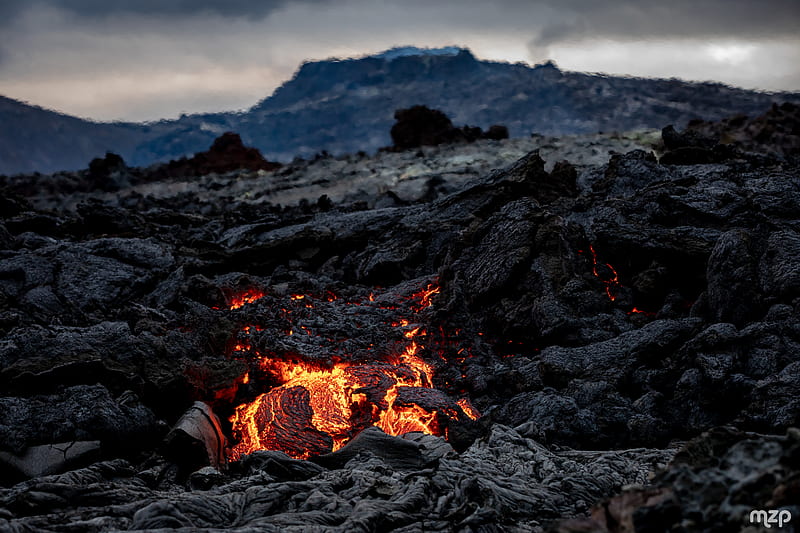 volcano, lava, hot, nature, HD wallpaper