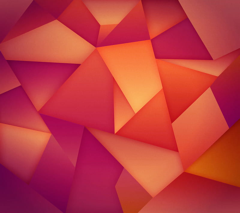 Abstract, 3d, galaxy, orange, pink, s5, triangles, HD wallpaper