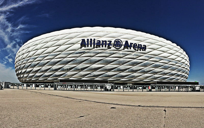 Allianz Arena, German football stadium, Munich, Germany, FC Bayern Munich Stadium, exterior, Bayern Munich, HD wallpaper