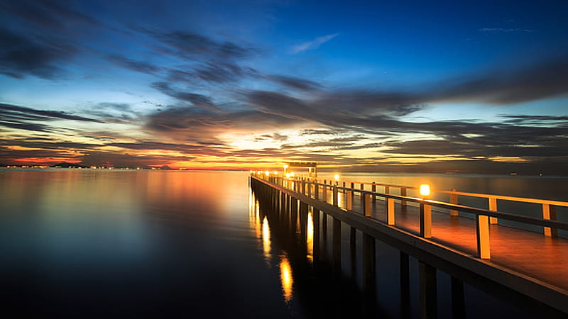 Summer travel, Wooden pier, Holiday, Vacation, Sunset, HD wallpaper ...