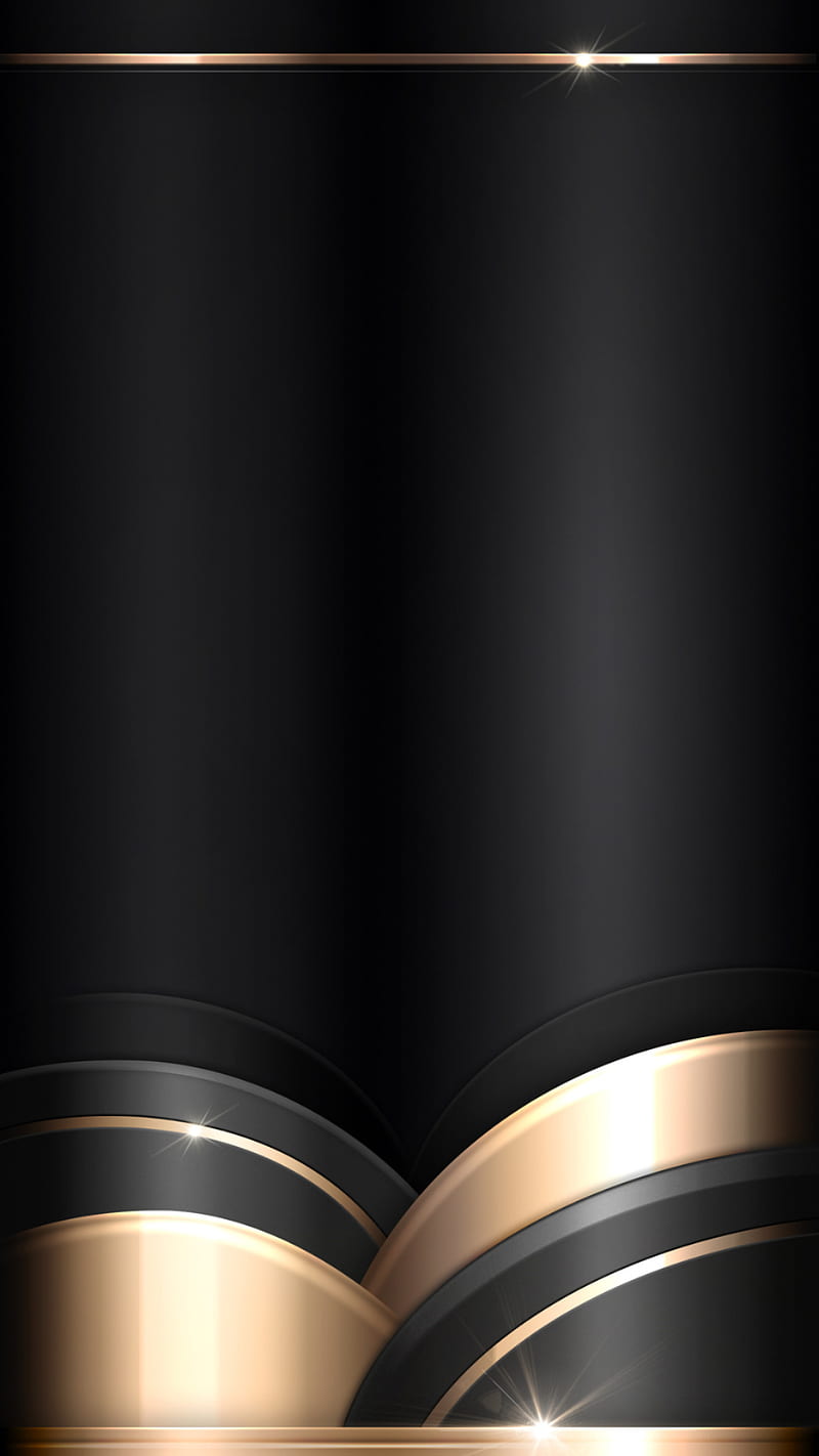 Abstract, black, edge, gold, metalic, s7, s8, shiny, HD phone wallpaper