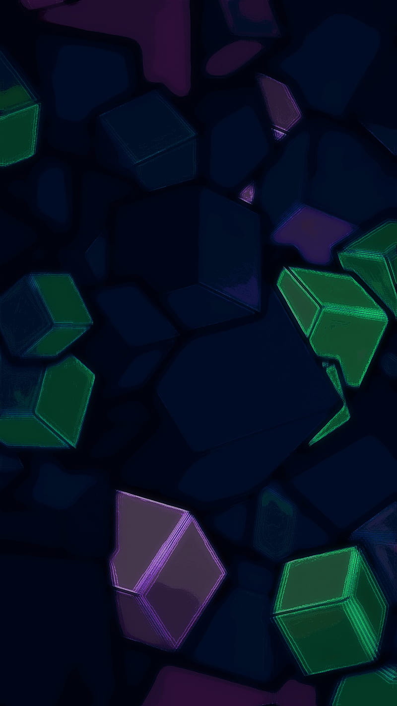 Cubes, cube, neon, HD phone wallpaper