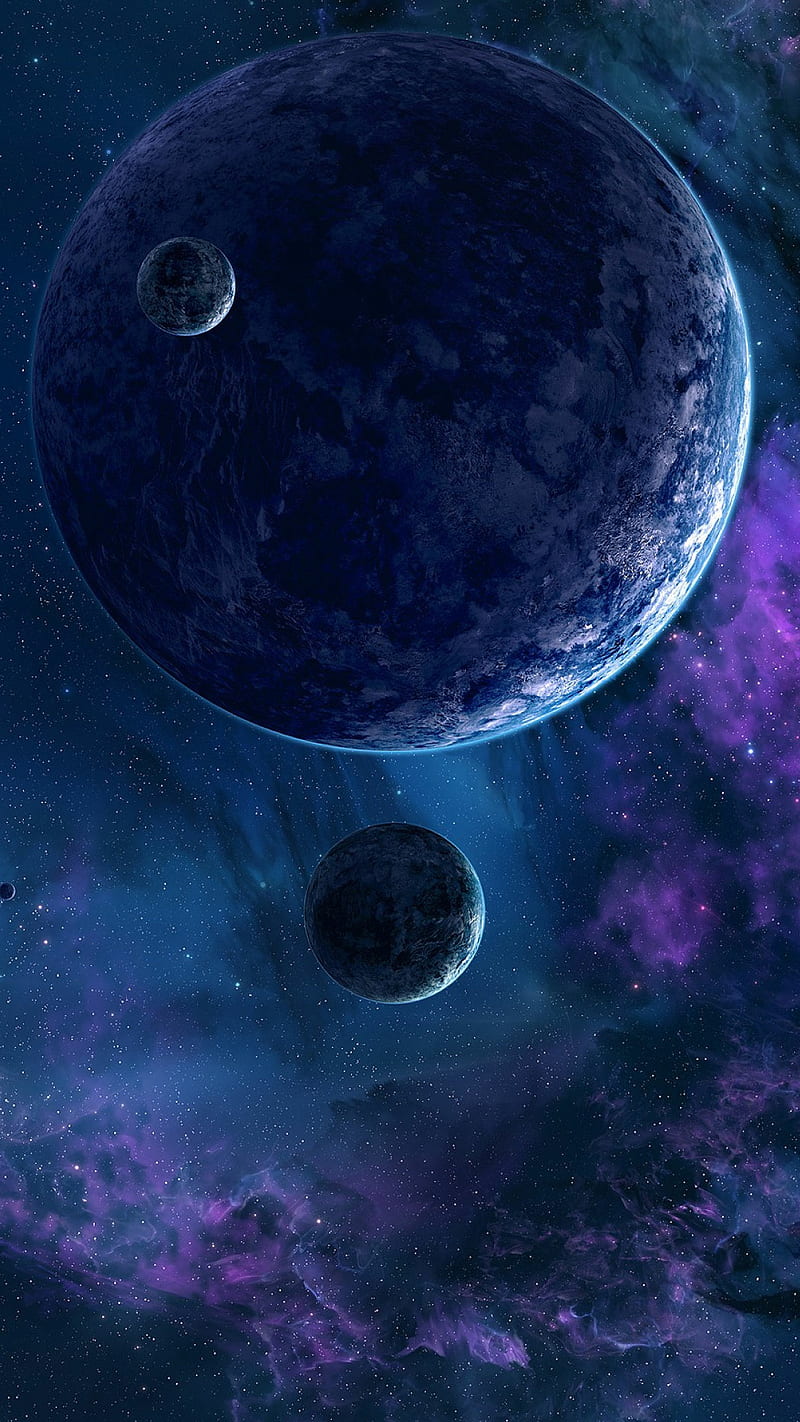 Planets2, abstract, landscape, nature, space, HD phone wallpaper