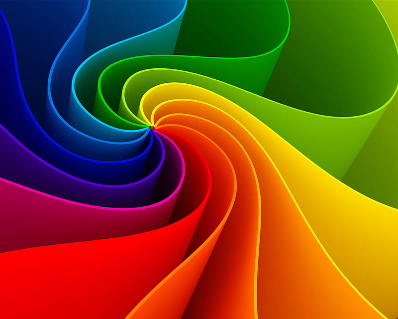 Rainbow, color, spiral, HD wallpaper