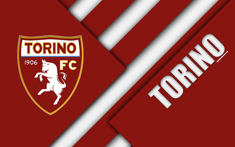 Torino FC, logo material design, football, Serie A, Turin, Italy, red white abstraction, Italian football club, HD wallpaper