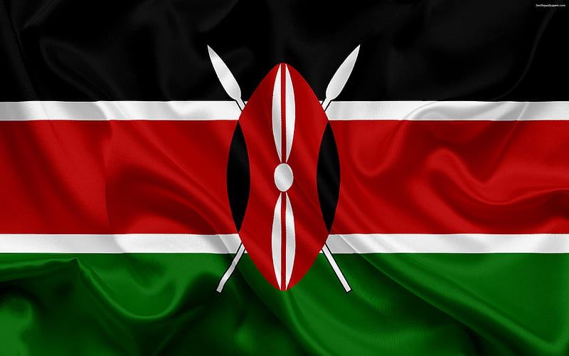 Kenyan flag, Africa, Kenya, national symbols, flag of Kenya, HD wallpaper